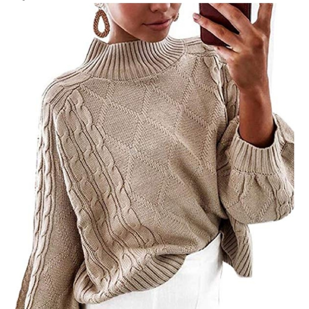 🆕️Lantern Sleeve Cable Knit Sweater